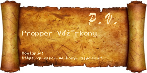 Propper Várkony névjegykártya